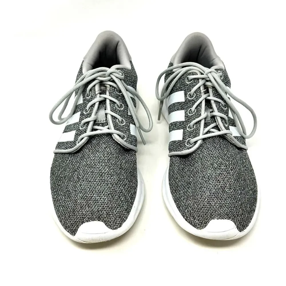Adidas QT Racer Cloudfoam Gray White Knit Sneakers Women’s 6.5